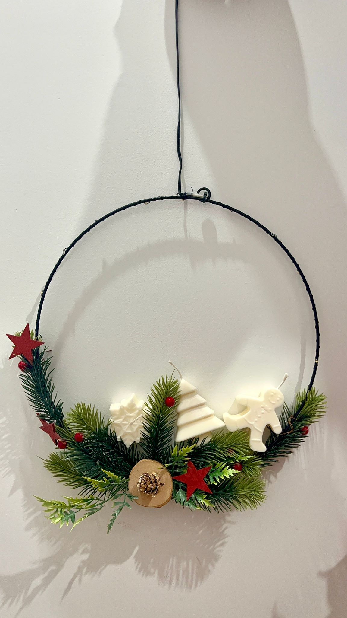 Pack 3 velas decorativas de invierno (copo, árbol y galleta)