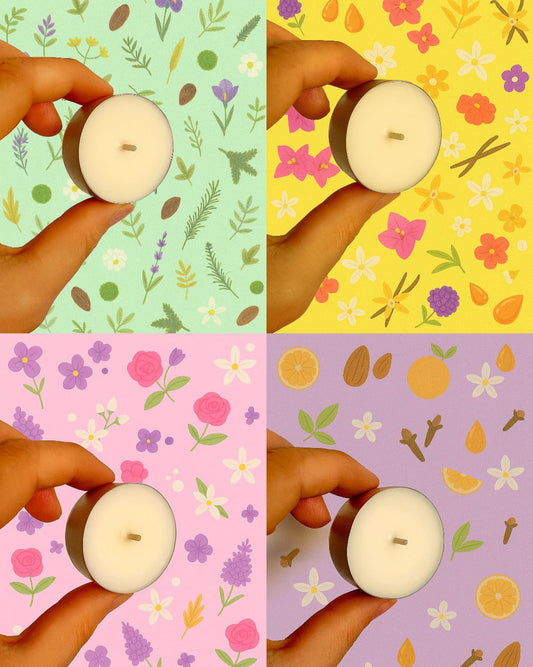Pack 4 velas de té Florales -10%